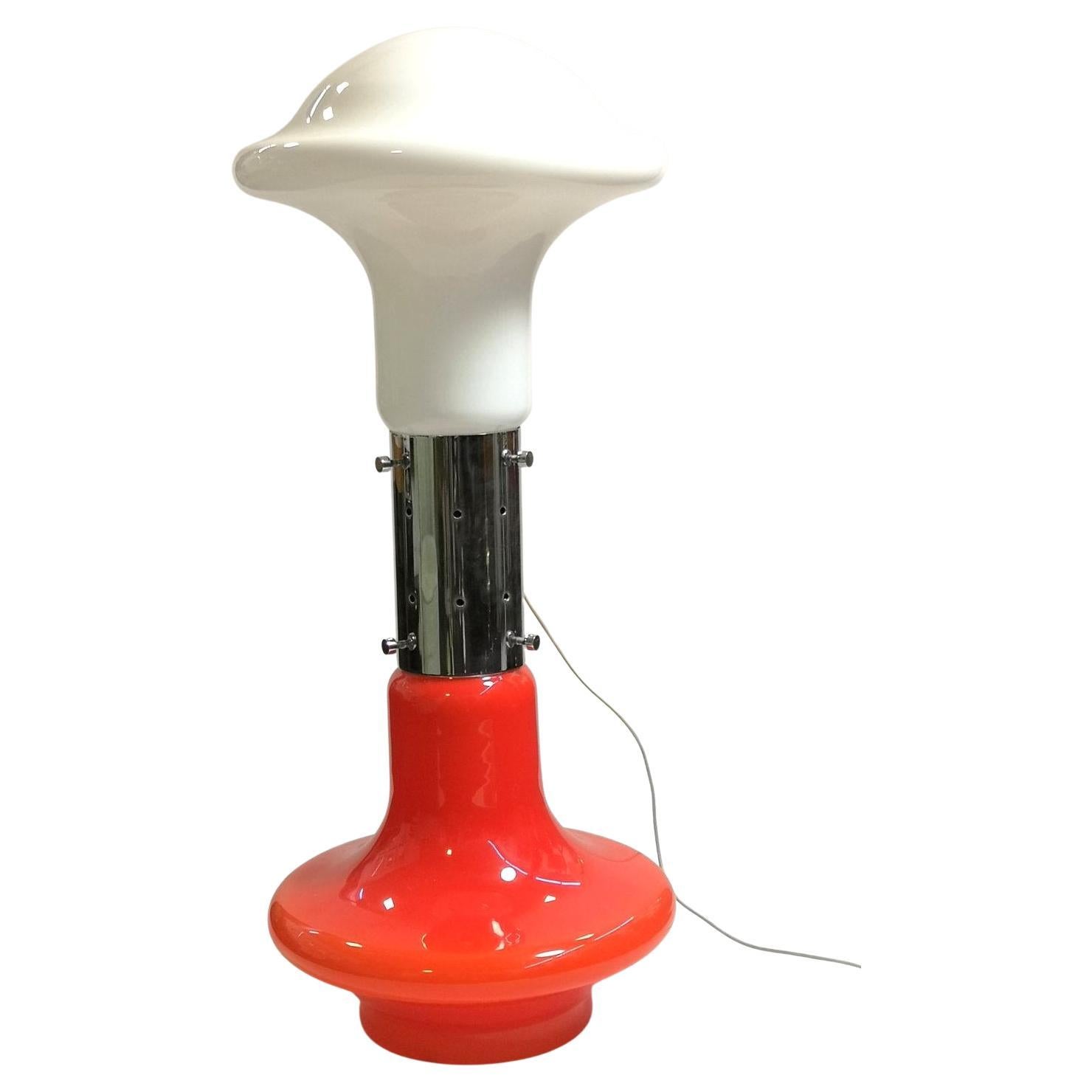 Huge Mid-Century Orange-White Space Age Glass Floor Lamp, Carlo Nason ...