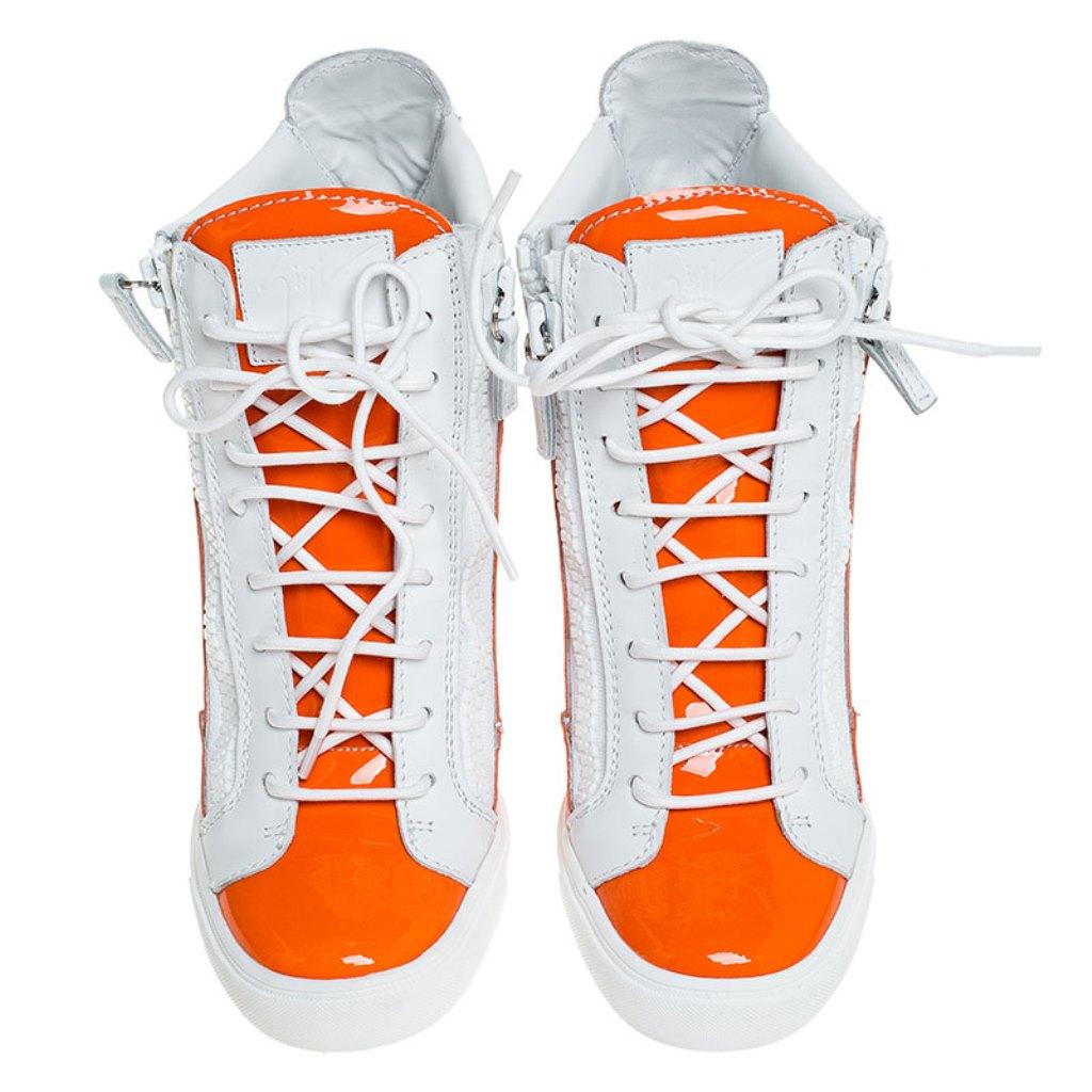 orange wedge sneakers