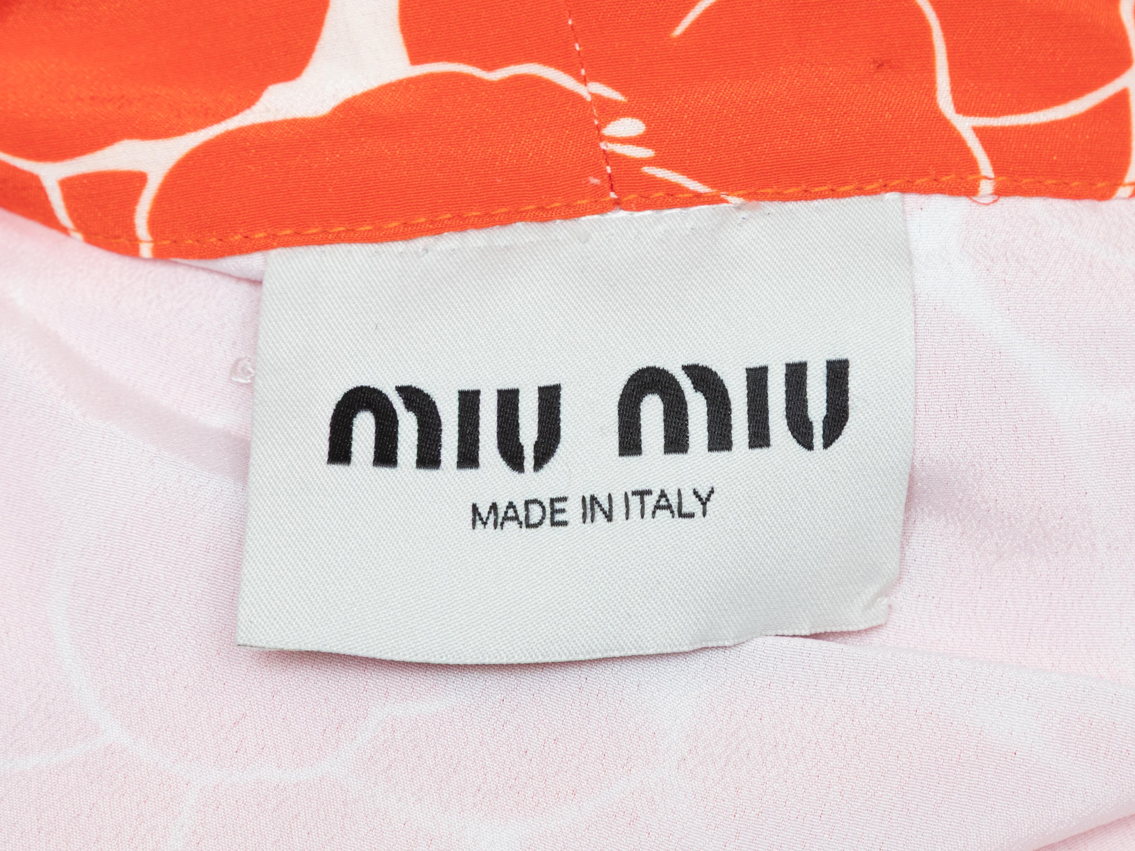 Orange & White Miu Miu Floral Print Maxi Dress Size US S Pour femmes en vente