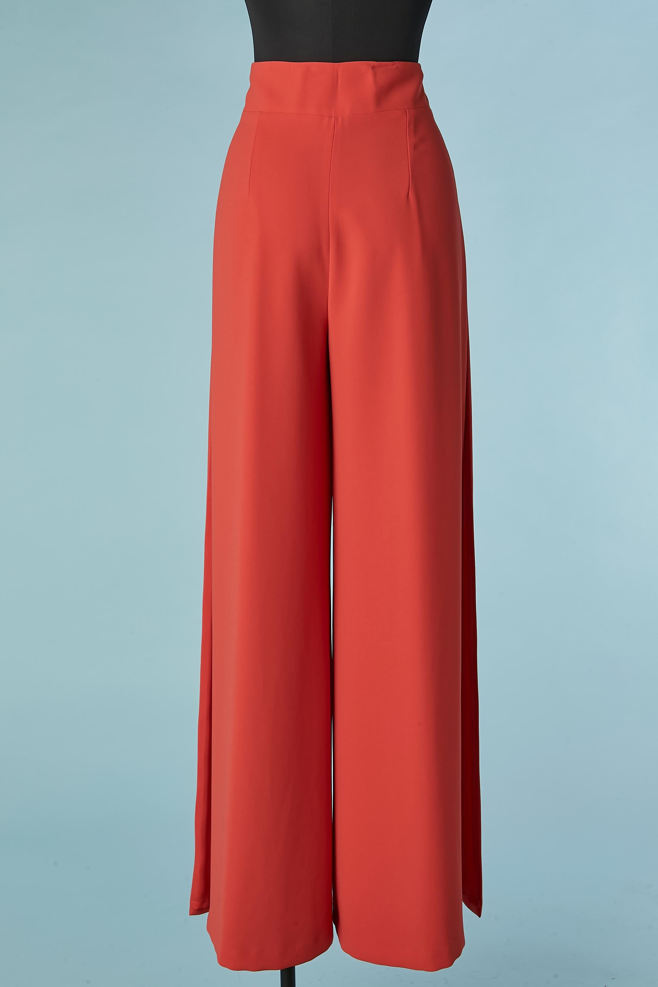 Women's Orange wild legs trouser with split on both side Gai Mattiolo Love to Love  For Sale