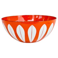 Naranja con blanco Tazón de esmalte de loto mágico de Cathrineholm Noruega
