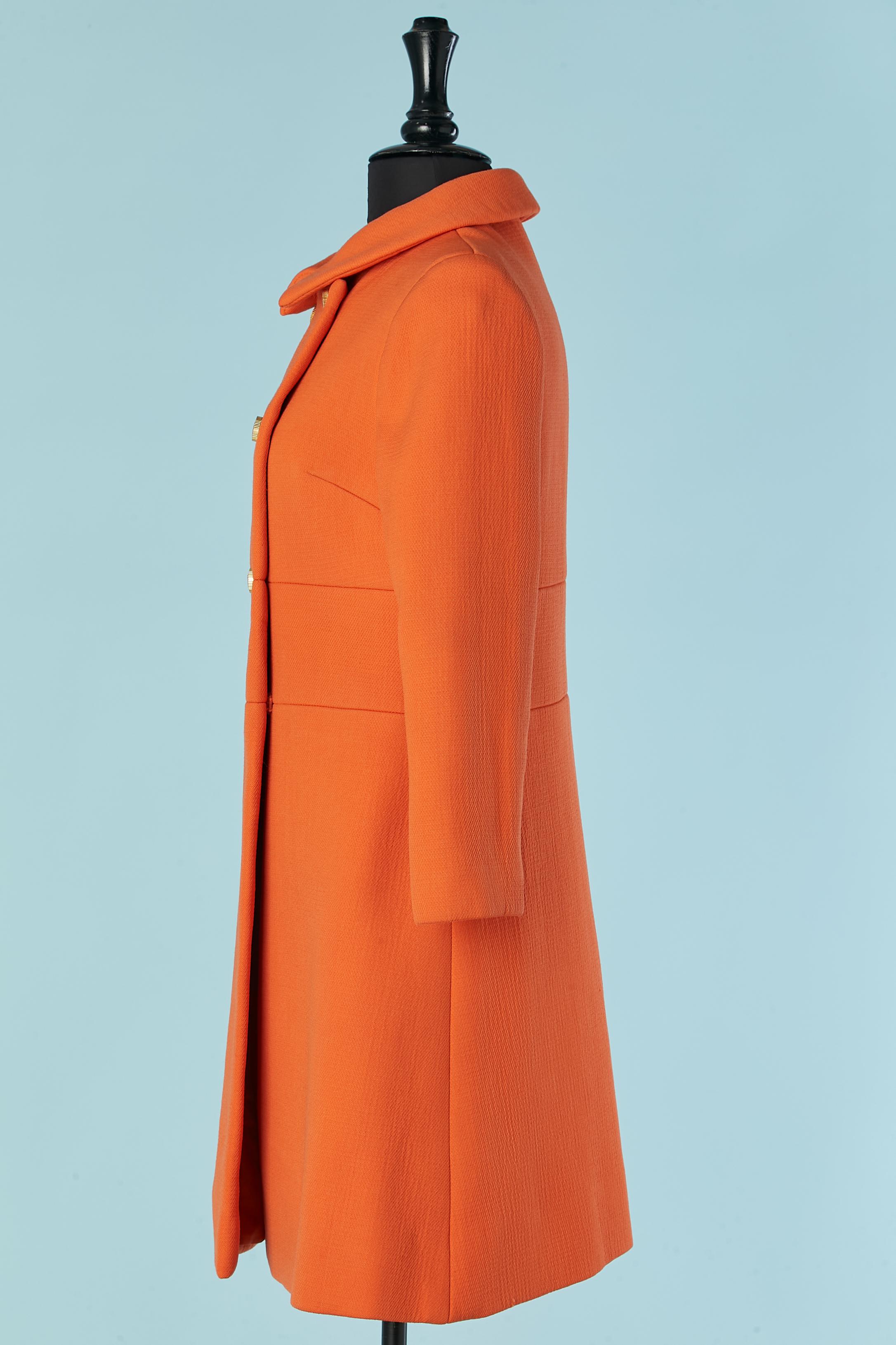 Cappotto doppiopetto in lana arancione BRAIDI Circa anni '60 In condizioni ottime in vendita a Saint-Ouen-Sur-Seine, FR