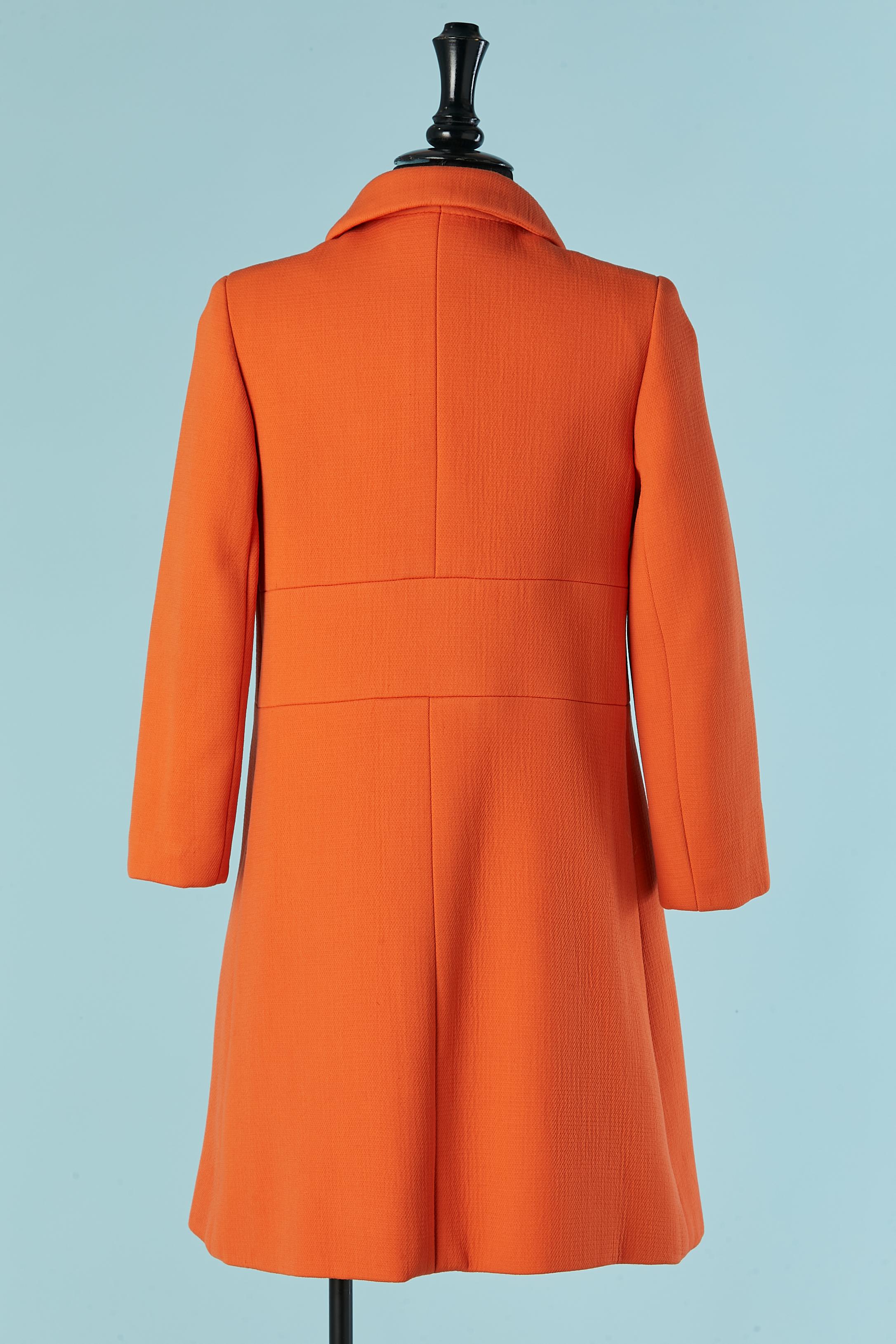 Donna Cappotto doppiopetto in lana arancione BRAIDI Circa anni '60 in vendita