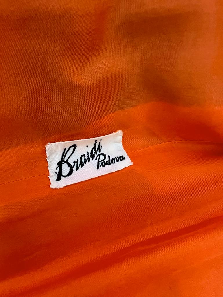 Cappotto doppiopetto in lana arancione BRAIDI Circa anni '60 in vendita 2