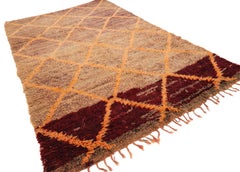 Orange Wool Moroccan Rug, Berber Carpet, Boujad, Late 1970s