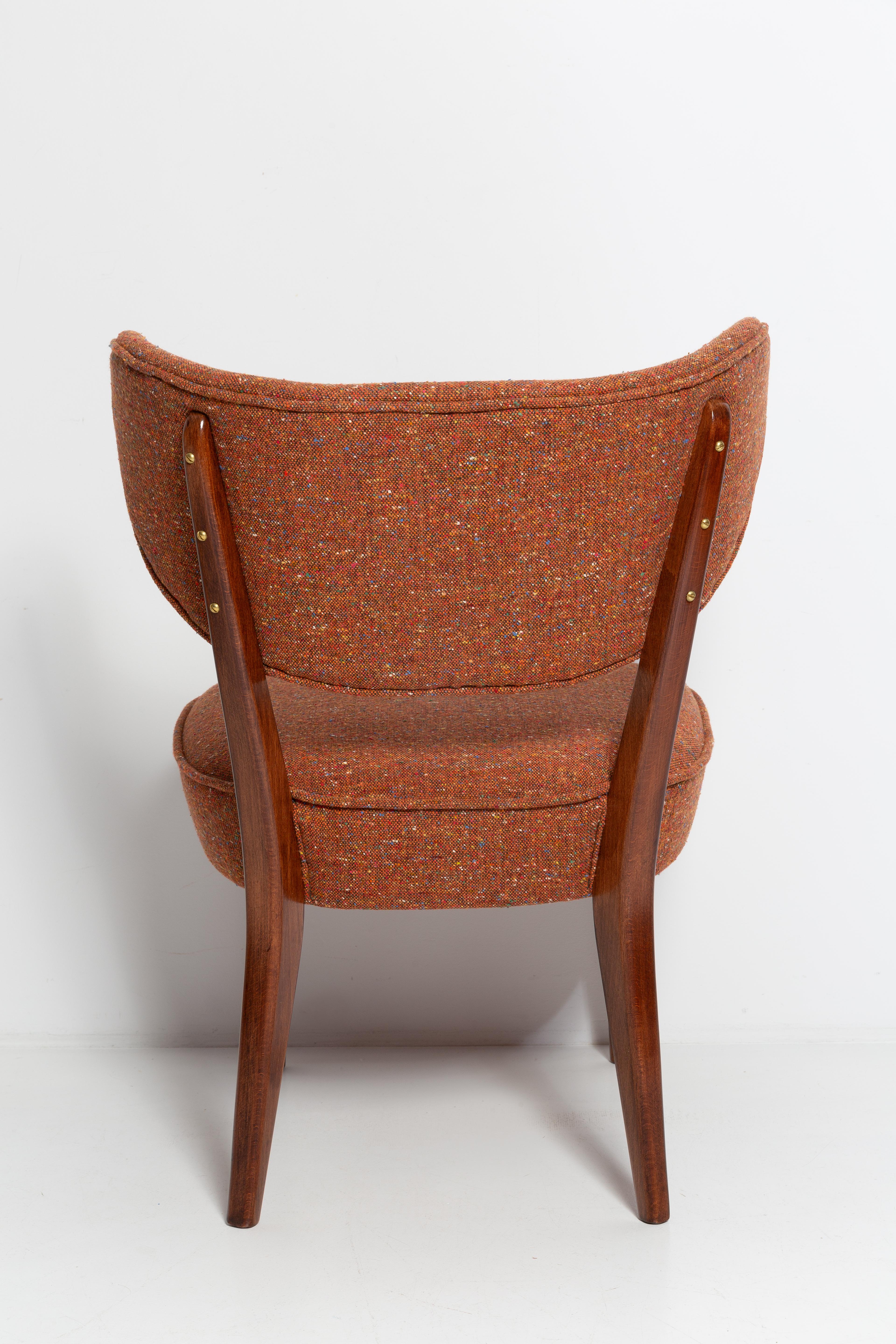 Orange Wool Shell Club Chair, by Vintola Studio, Europe, Poland For Sale 3