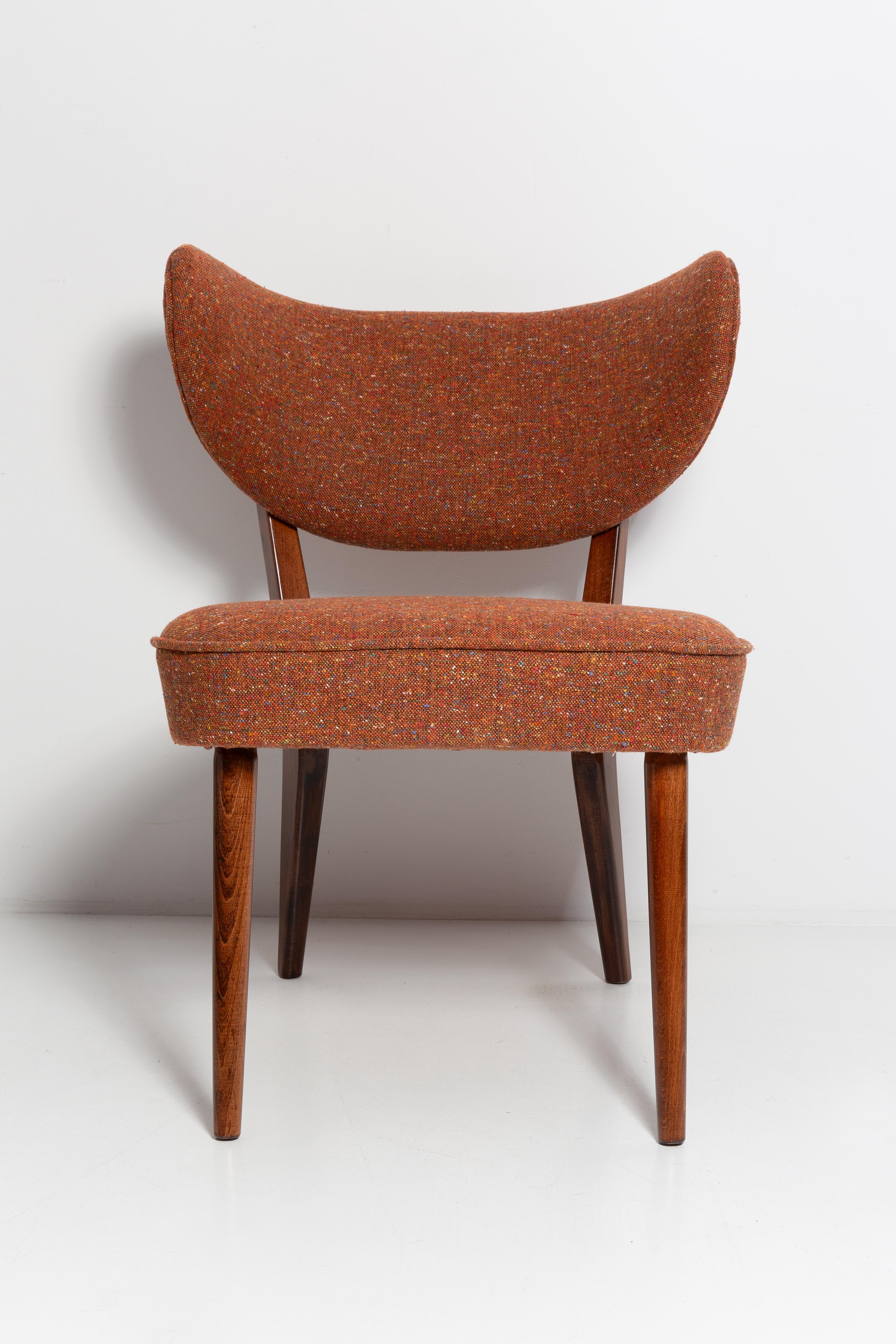 Orange Wool Shell Club Chair, by Vintola Studio, Europe, Poland For Sale 5