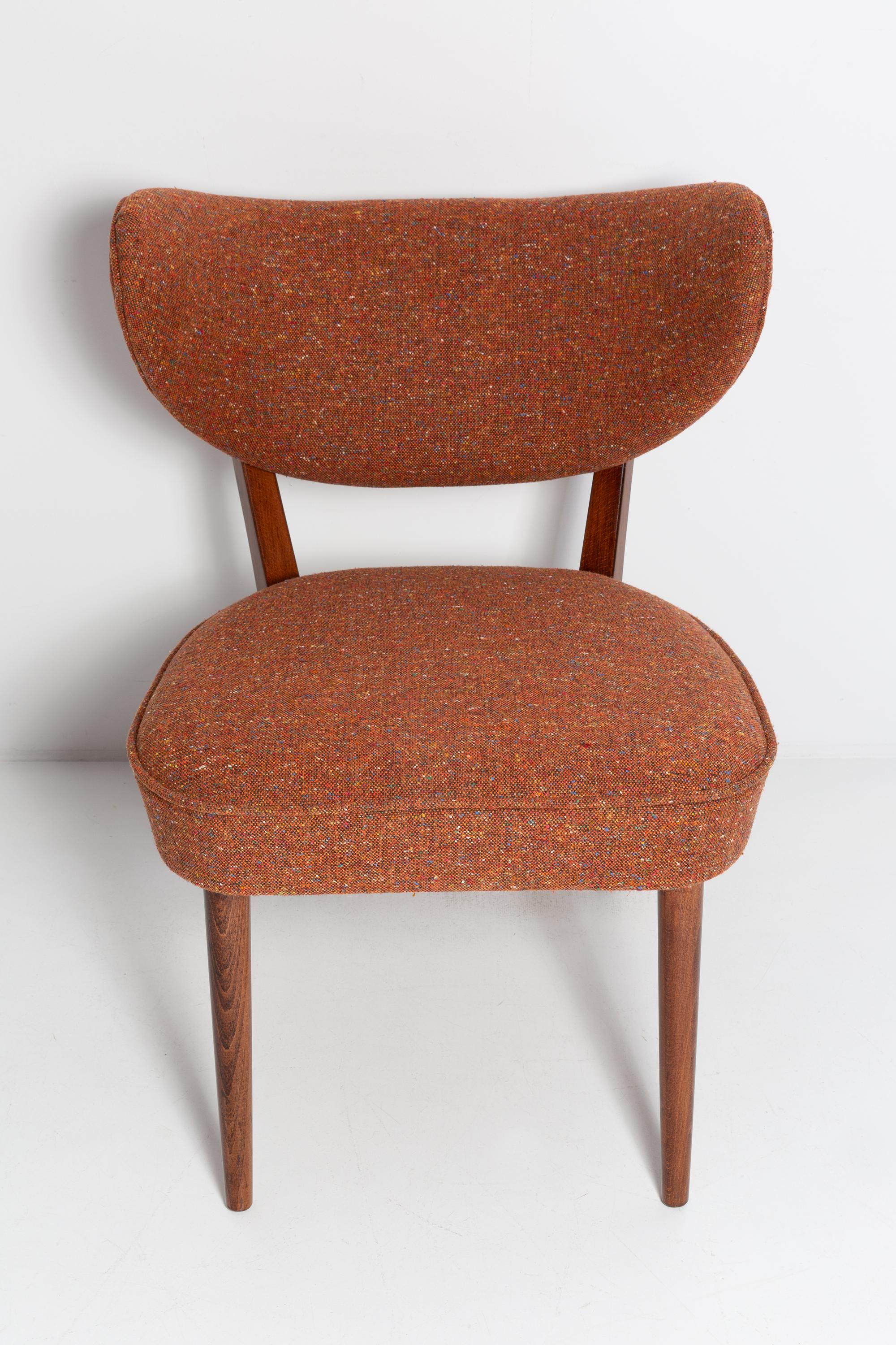 Orange Wool Shell Club Chair, by Vintola Studio, Europe, Poland For Sale 6