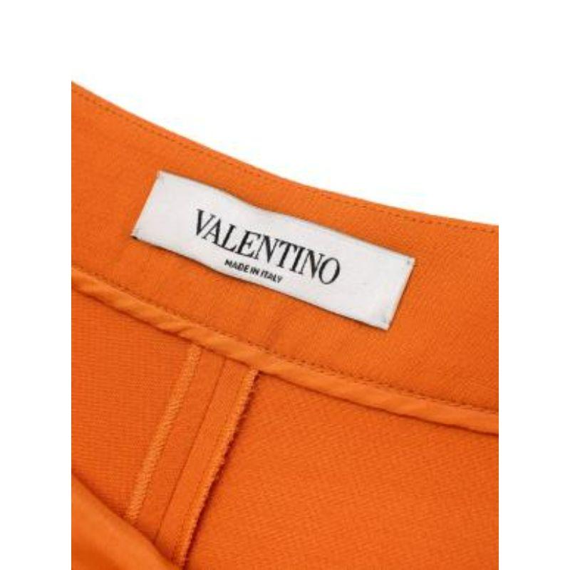 Orange Wool & Silk V Logo Shorts For Sale 2