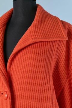 Manteau en laine orange à simple boutonnage NINA Ricci