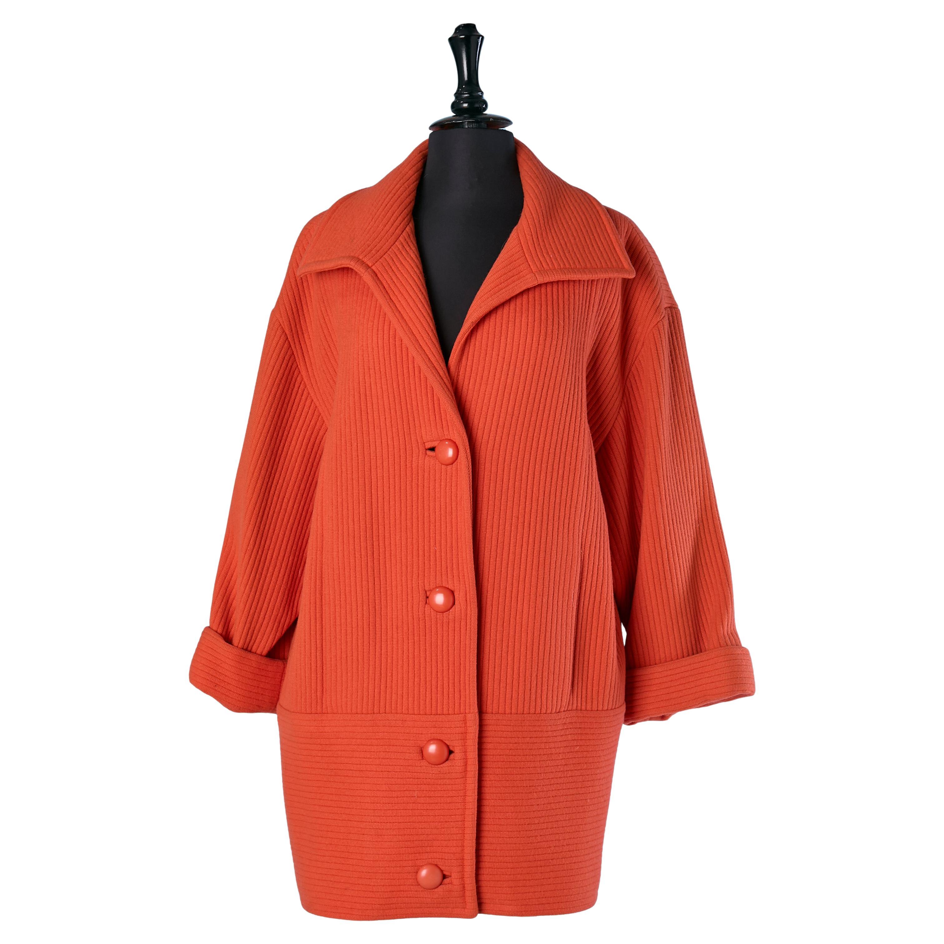 Orange wool single breasted coat NINA RICCI im Angebot