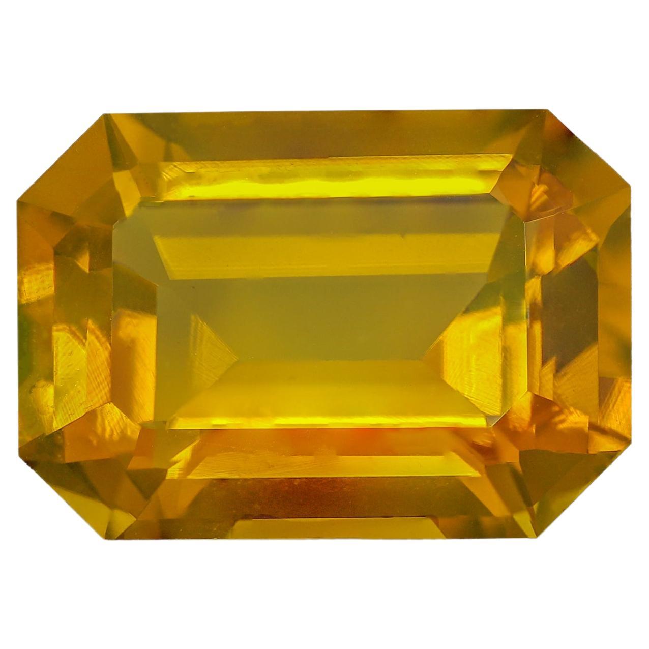 Orange Yellow Natural Citrine Stone 7.810 Carats Citrine Gemstone Citrine Ring For Sale