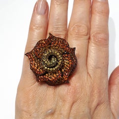 Bague rose 11,03 carats saphir orange-jaune