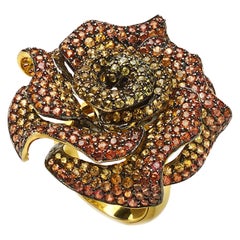 Bague rose 11,03 carats saphir orange-jaune