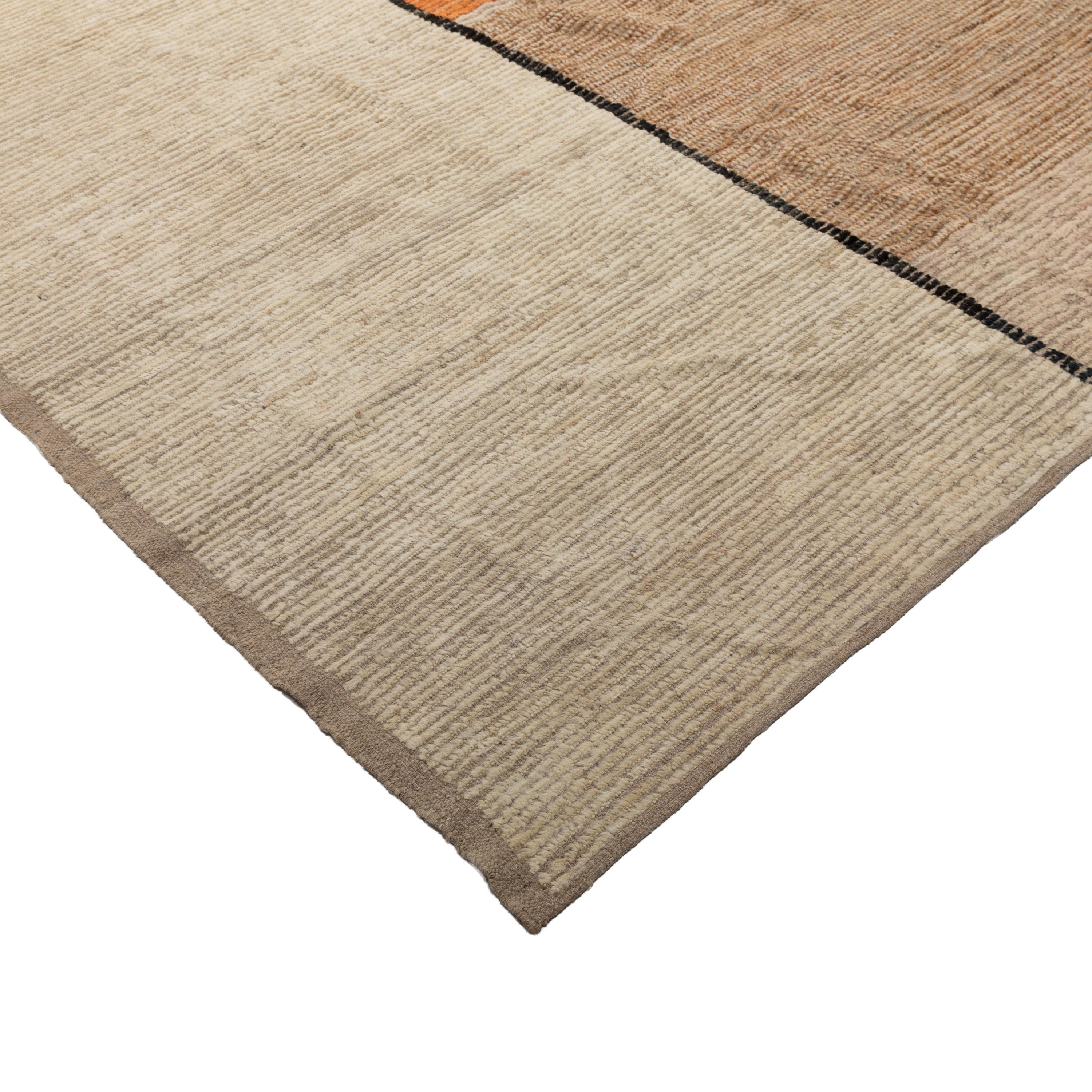 Mid-Century Modern abc carpet Orange Zameen Transitional Wool Rug - 16' x 14'2