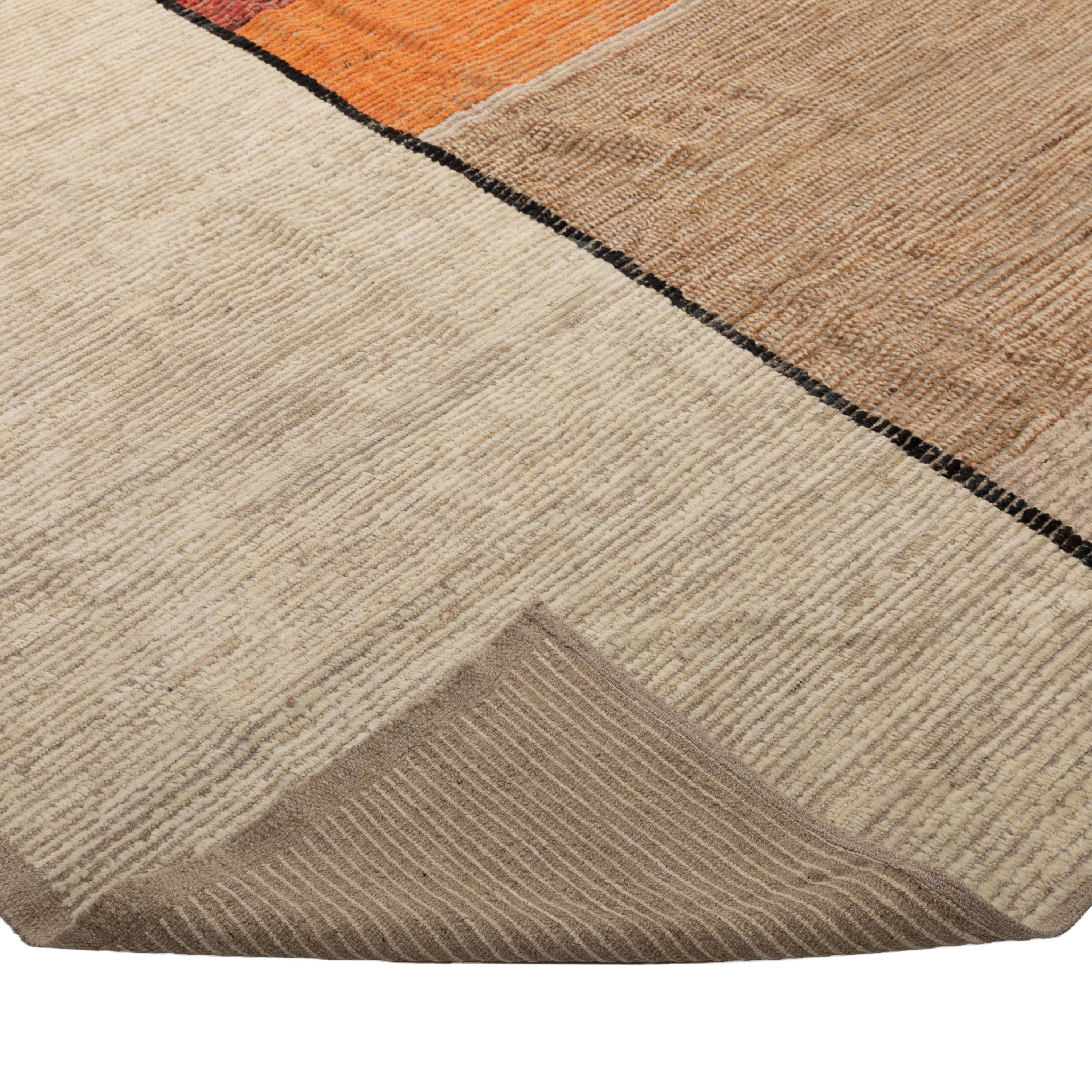 Afghan abc carpet Orange Zameen Transitional Wool Rug - 16' x 14'2
