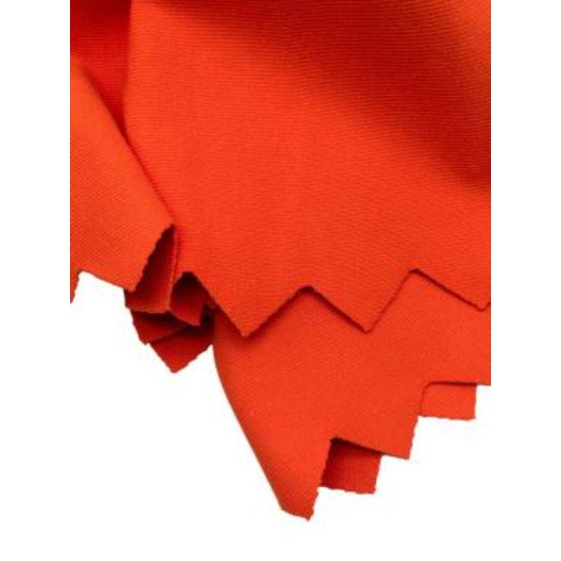 Orange Zig Zag Edge Ribbed Midi Dress In Excellent Condition For Sale In London, GB