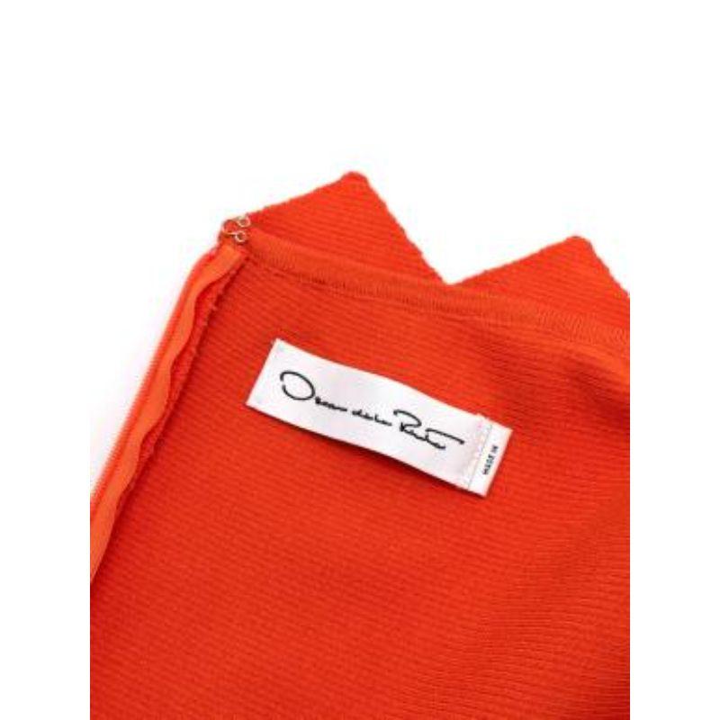 Orange Zig Zag Edge Ribbed Midi Dress For Sale 1