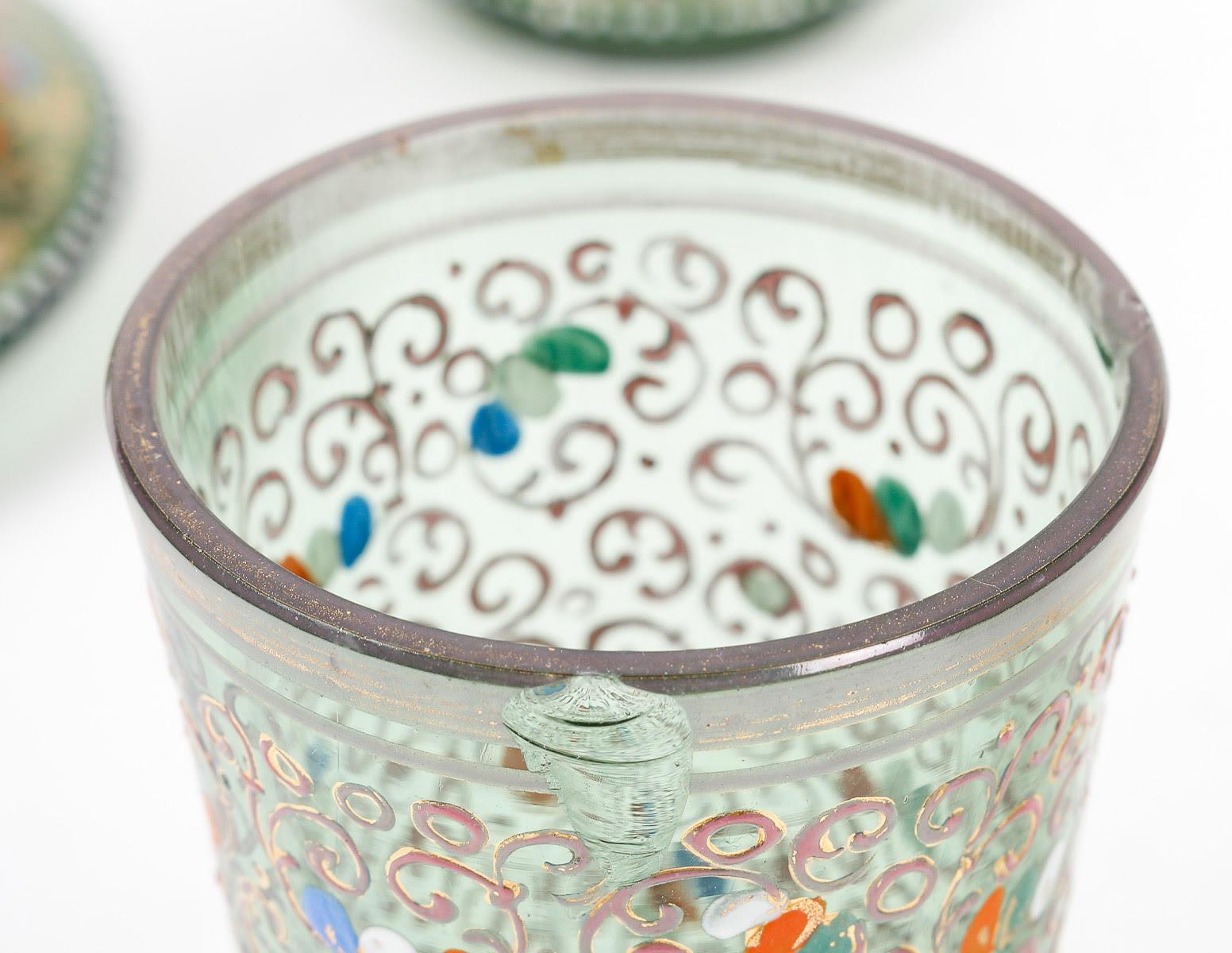 Orangeade Service in Enamelled Moser Crystal, 19th Century. For Sale 3