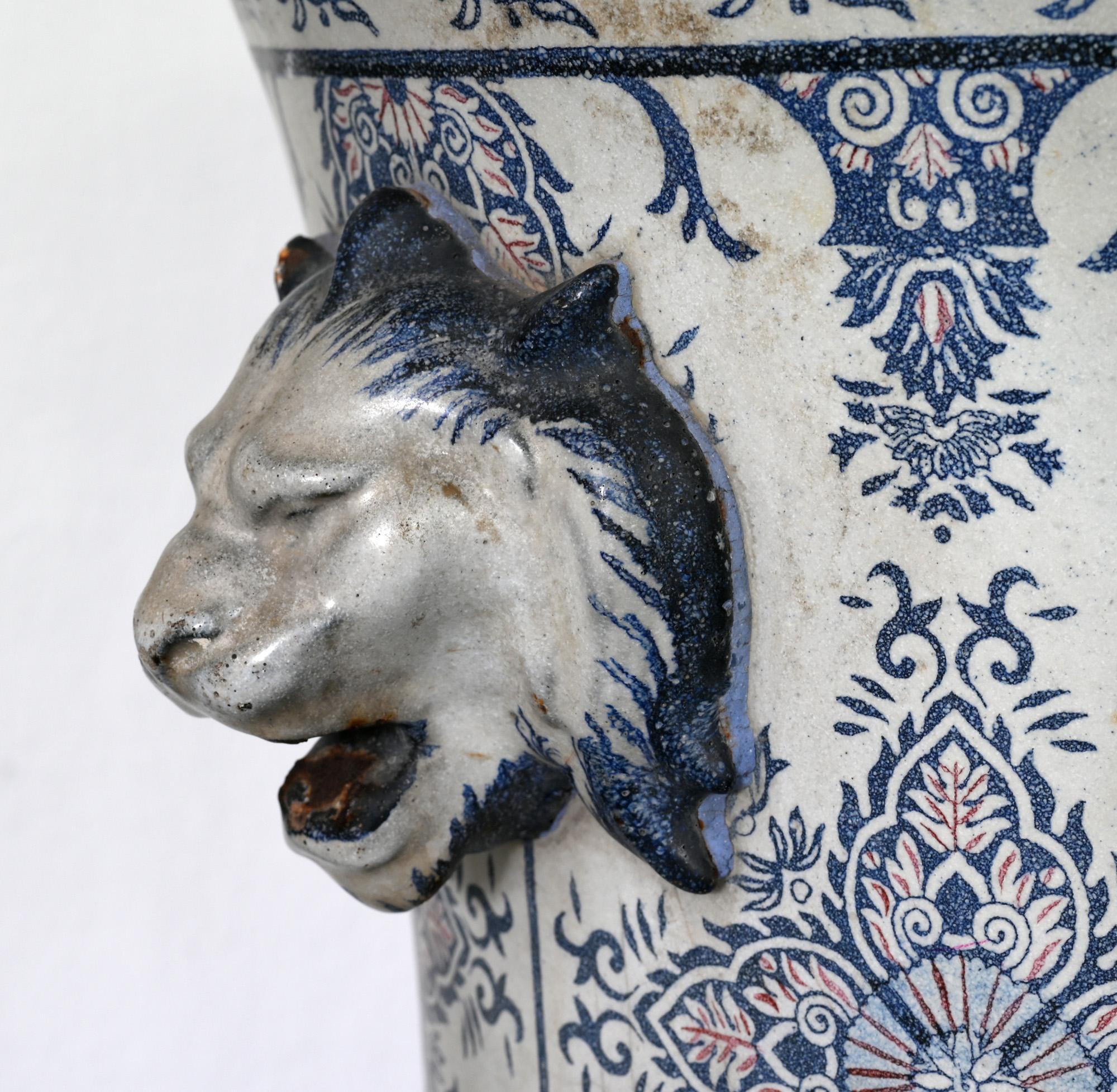 Late 19th Century Orangery Vase by CH. Paris C. Bourget Pres Paris Seine 19th Century Enamel Iron