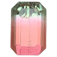 Orangey Pink Bicolor Natürlicher Turmalin Ring Lose Edelstein 2,35 Ct Smaragd Schliff