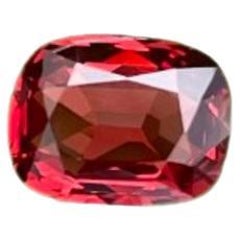 Orangey Red Burmese Spinel 1.85 carats Cushion Cut Natural Loose Gemstone