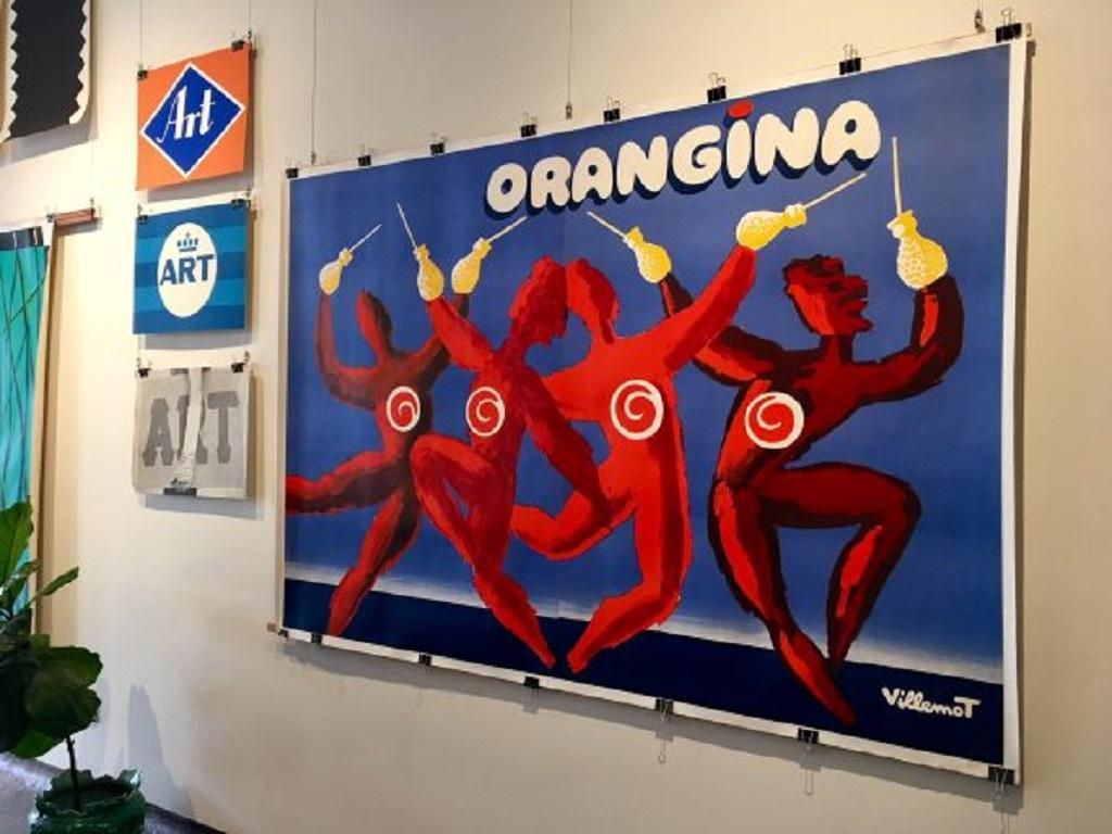 Orangina Dance, Villemot Original Vintage Poster In Good Condition For Sale In Melbourne, Victoria