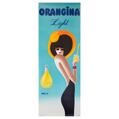 Orangina Light c1988 French Beverage Advertising Poster, Bernard Villemot