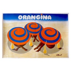 Retro Orangina Umbrellas, Villemot Poster