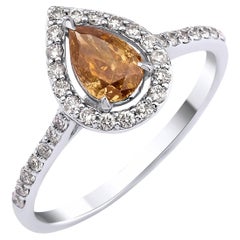 Anello di fidanzamento con diamante giallo arancione