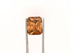 Orangy Zircon, Emerald Cut, weighing 8.71ct and Faceted in the U.S.