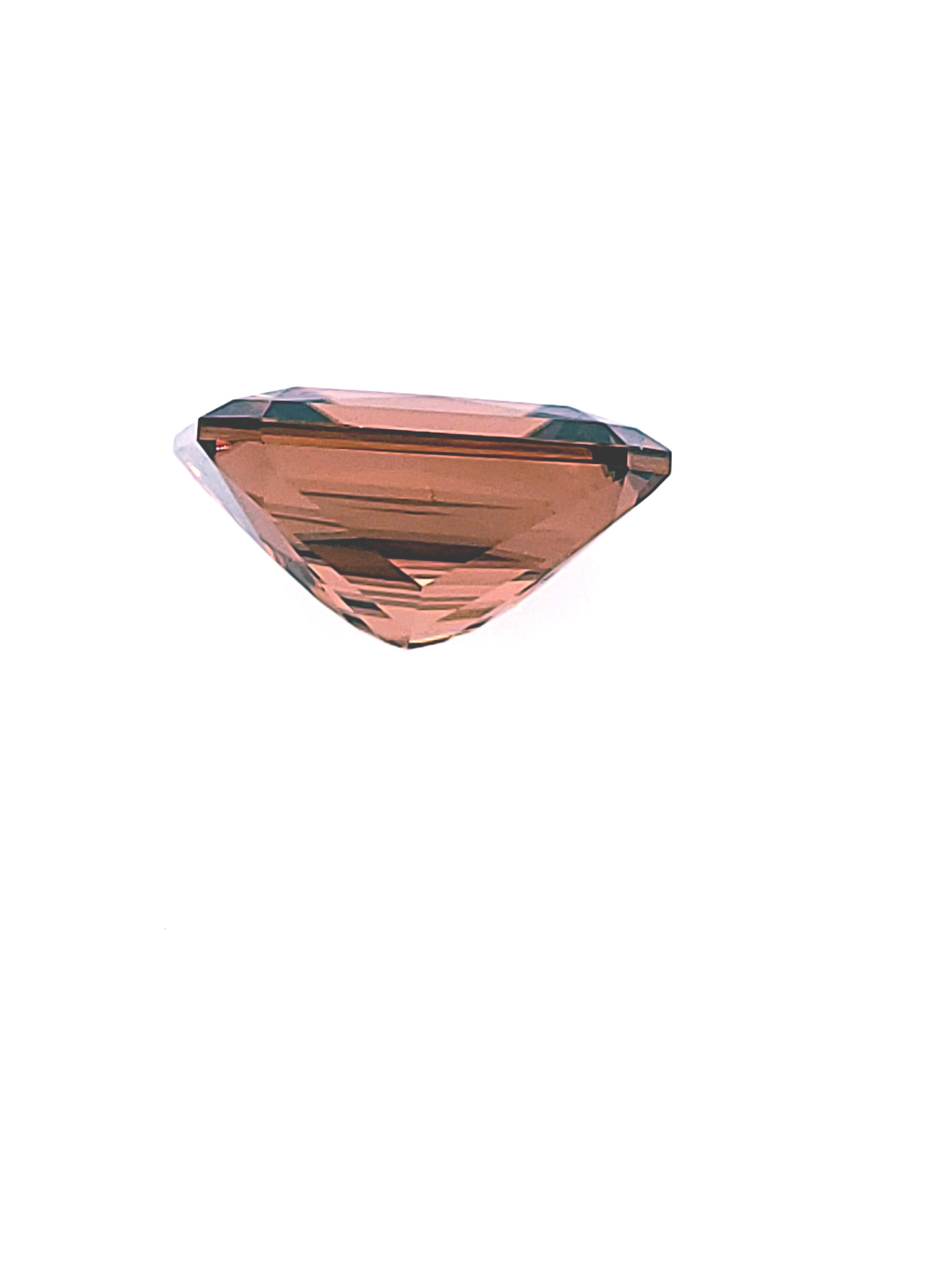 Women's or Men's Orangy Zircon, Emerald Cut, weighing 8.71ct and Faceted in the U.S. For Sale