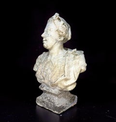 Scultura Veneta Tardo Barocca Busto di Flora in Marmo Monogrammato