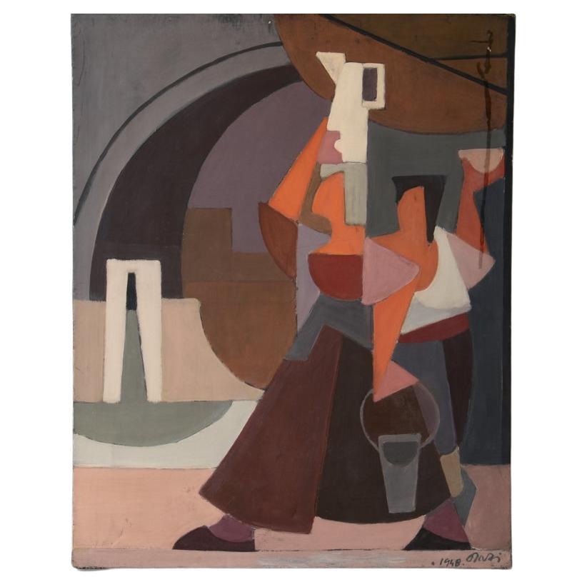 Orazio Orazi guache sur toile