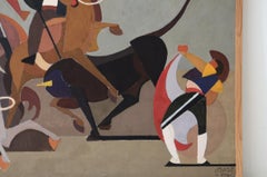 Orazio Orazi "The bullfight at Cheval" canvas