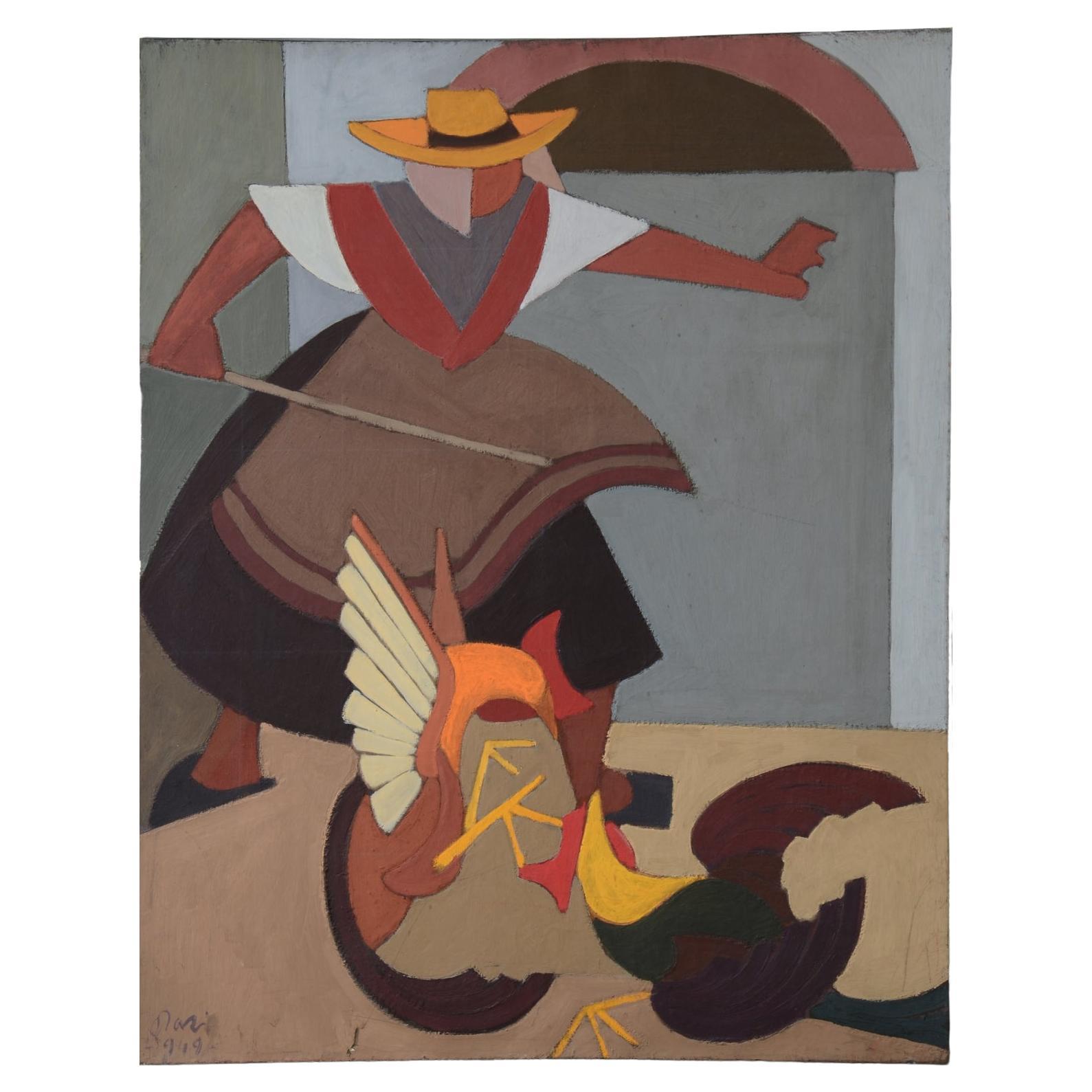 Orazio Orazi, Les Gauls guache sur toile
