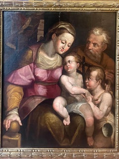 Sagrada Familia con San Juan Bautista, Círculo de Orazio Samacchini, siglo XVI.