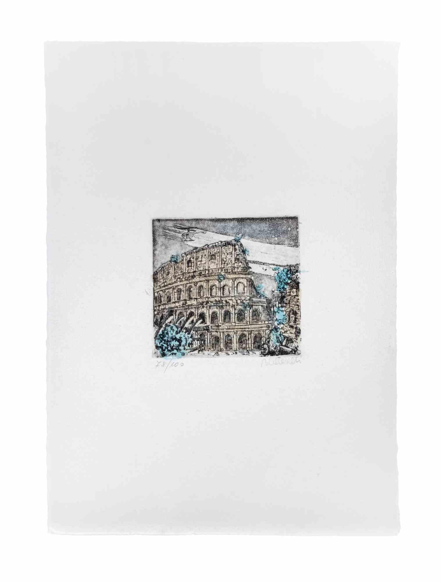 Colosseum is an artwork realized by Orazio Toschi.

Original print in etching technique on paper.

Hand-signed by the artist in pencil on the lower right corner.

Numbered edition of 100 copies.

Good conditions.