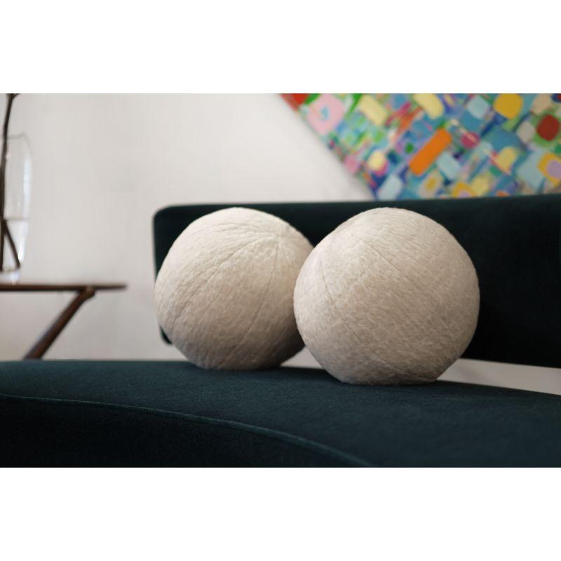 Contemporary Orb Accent Pillow in Beige Alpaca by Holly Hunt