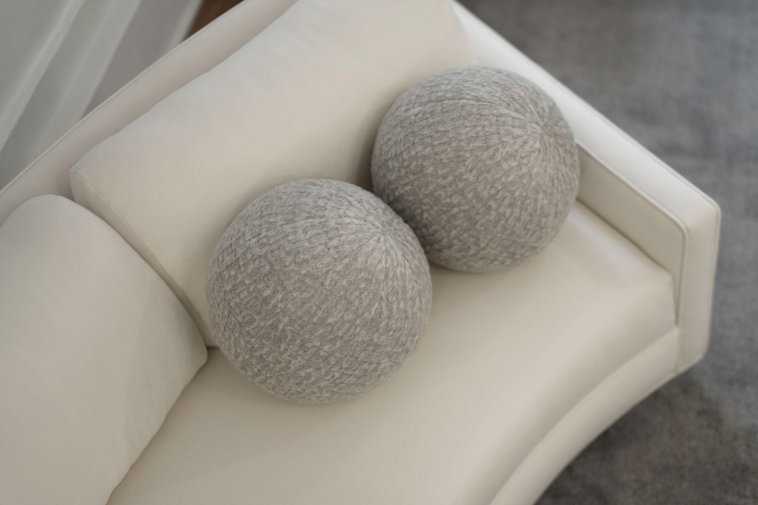 Orb Accent Pillow in Slate Grey Alpaca by Holly Hunt In New Condition For Sale In Westport, CT