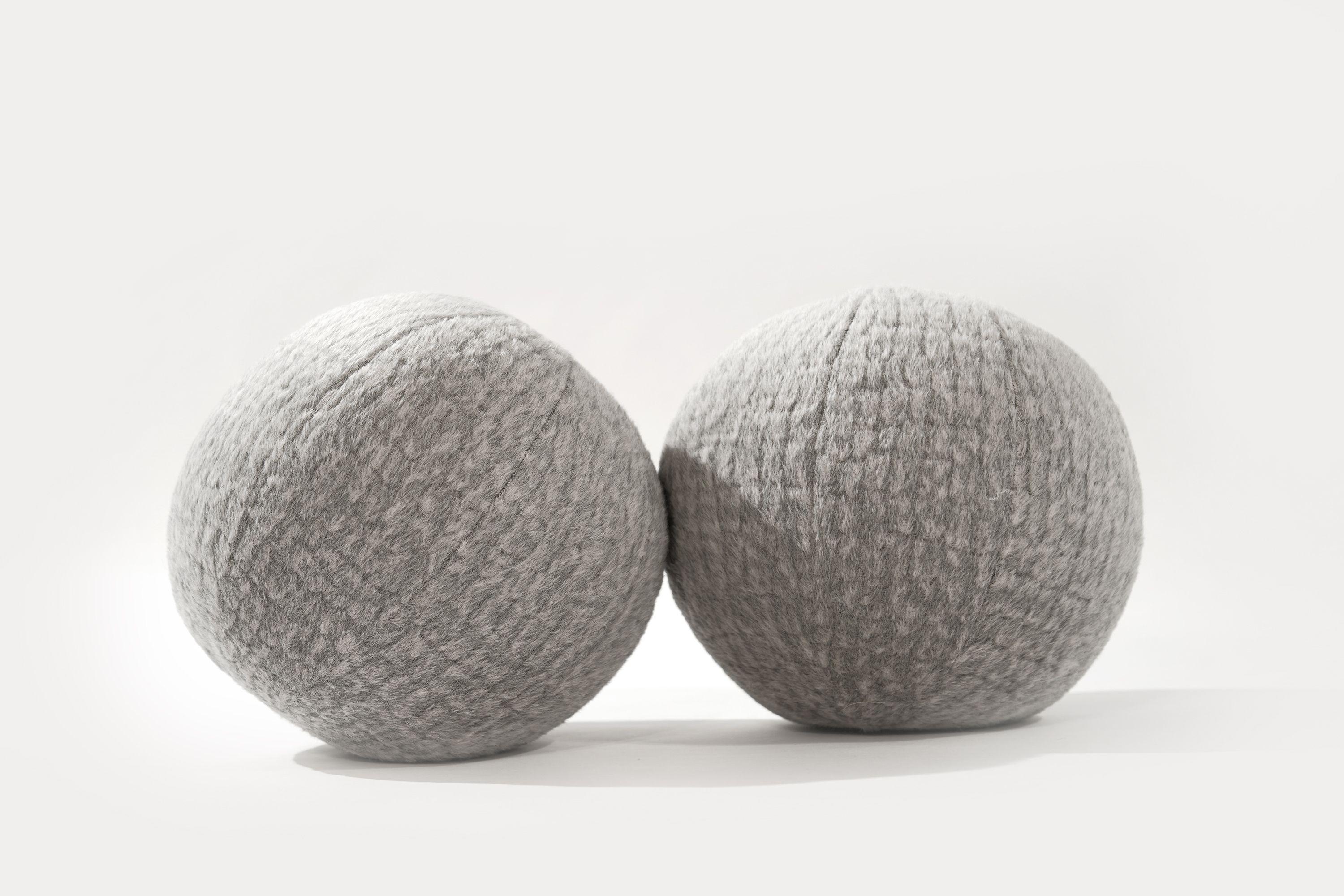 Orb Accent Pillow in Slate Grey Alpaca by Holly Hunt For Sale 2