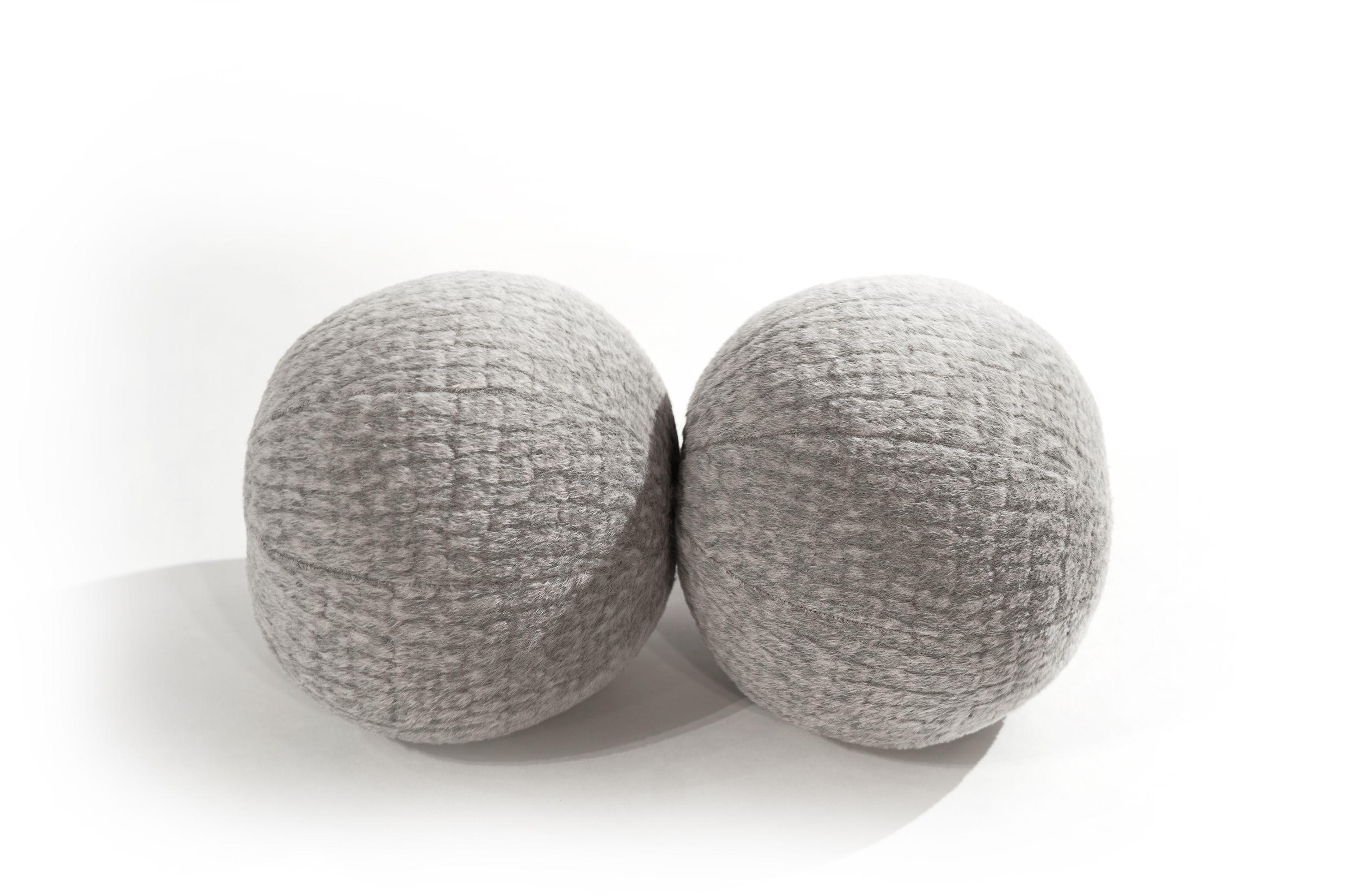 Orb Accent Pillow in Slate Grey Alpaca by Holly Hunt For Sale 4