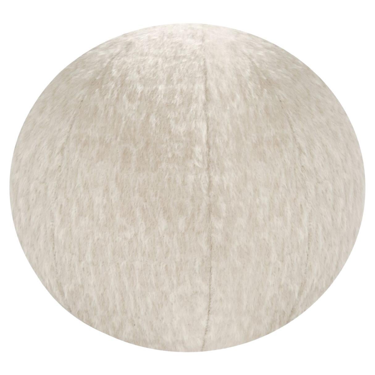 Orb Accent Pillow in Ivory Cream Alpaca by Holly Hunt For Sale