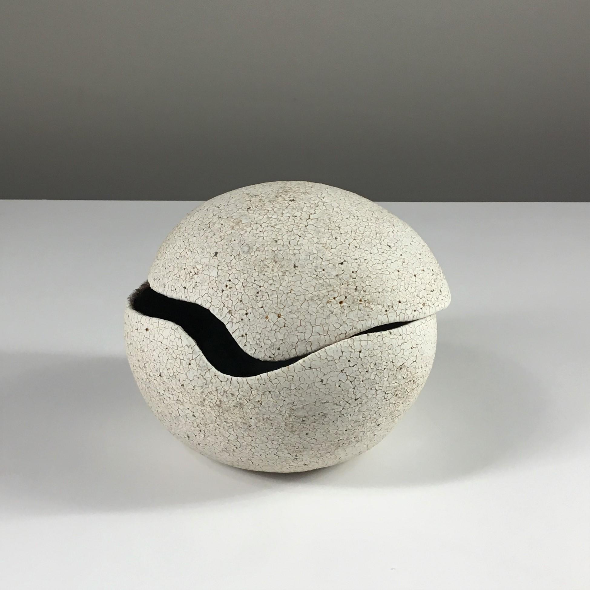 Organic Modern Orb Covered Vessel Pottery by Yumiko Kuga