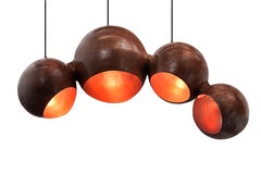 Orb Enclose: Handmade Solid Copper Contemporary Chandelier