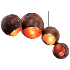 Orb Enclose: Handmade Solid Copper Contemporary Chandelier