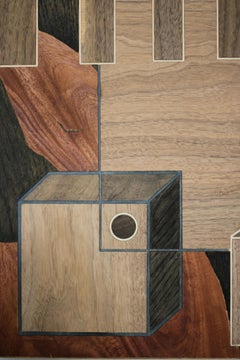 'Creation' wood wall art in Fire Mahogany
