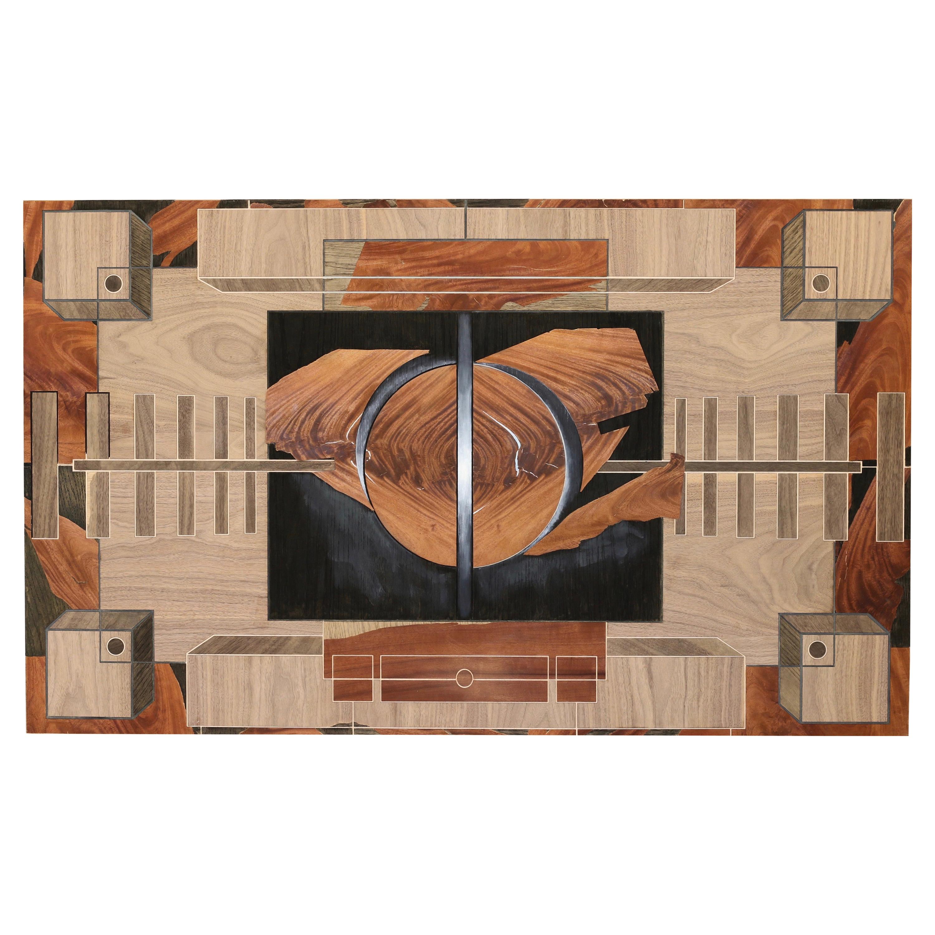 'Creation' wood wall art in Fire Mahogany