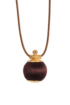 Orb Necklace in Silk, Zircon & 24k Vermeil Gold by Katerina Makriyianni