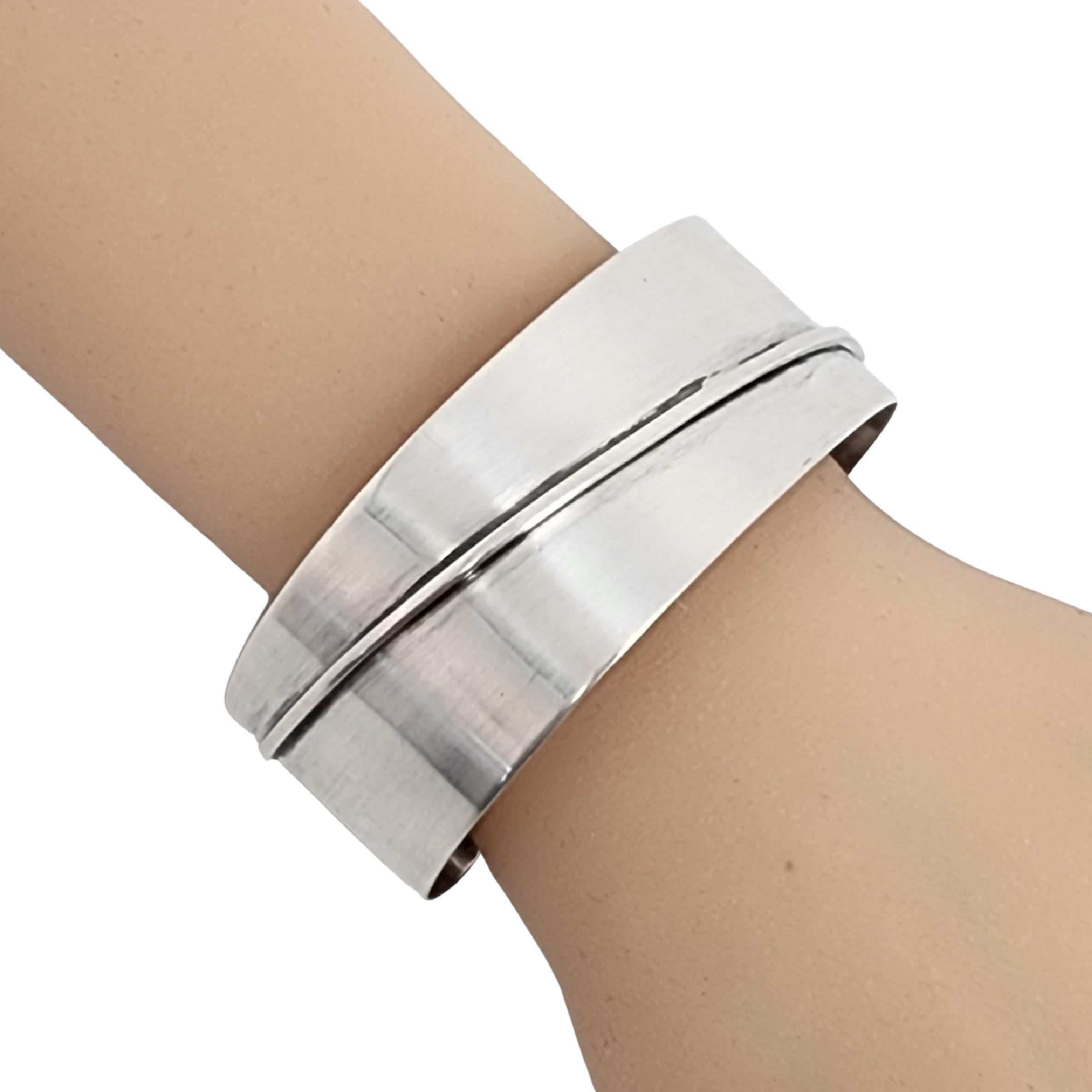 Orb Otto Robert Bade Sterling Silver Modern Cuff Bracelet #13274 5
